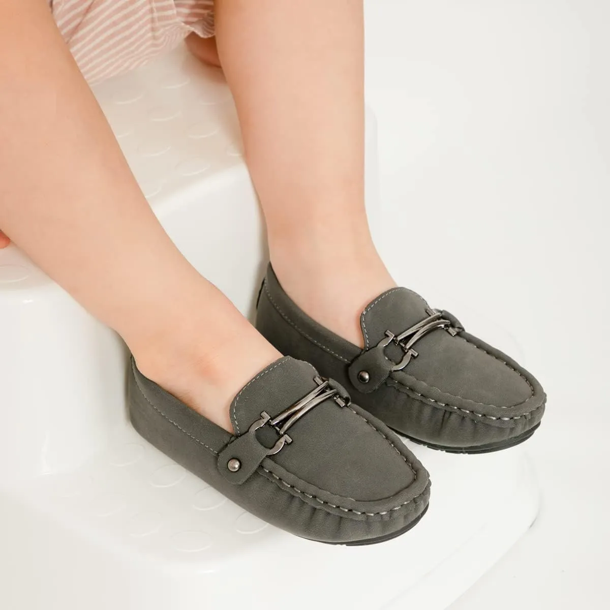 Toddler Boys Girls Leather Loafers,Little Kids Soft Slip-On Dress Shoes,Moccasins Flat Boat Shoes Casual Daily Walking Wedding Church School