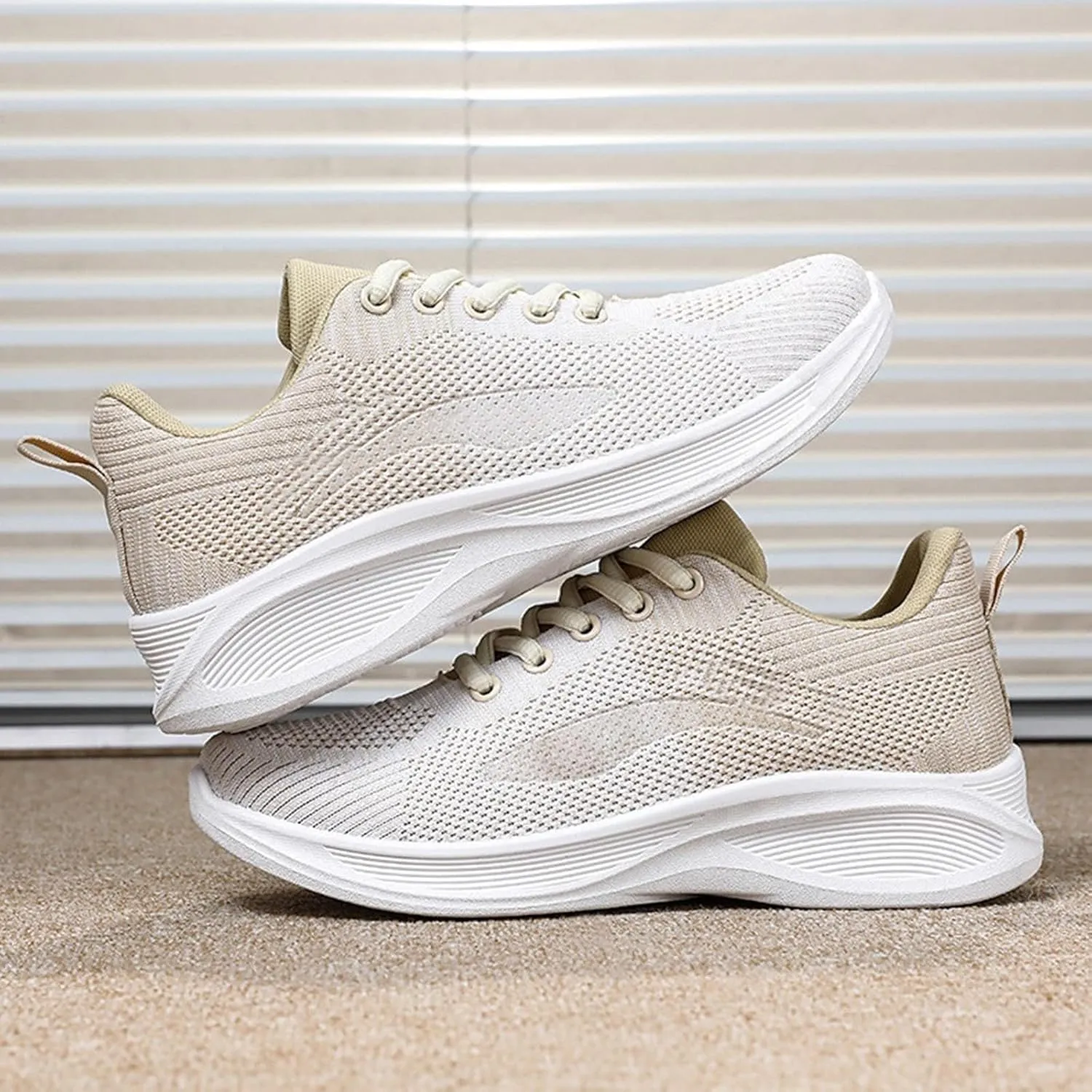 Woman Tennis Shoes Breathable Casual Fashion Lace Up Mesh Athletic Shoes Non Slip Walking Running Workout Sneakers