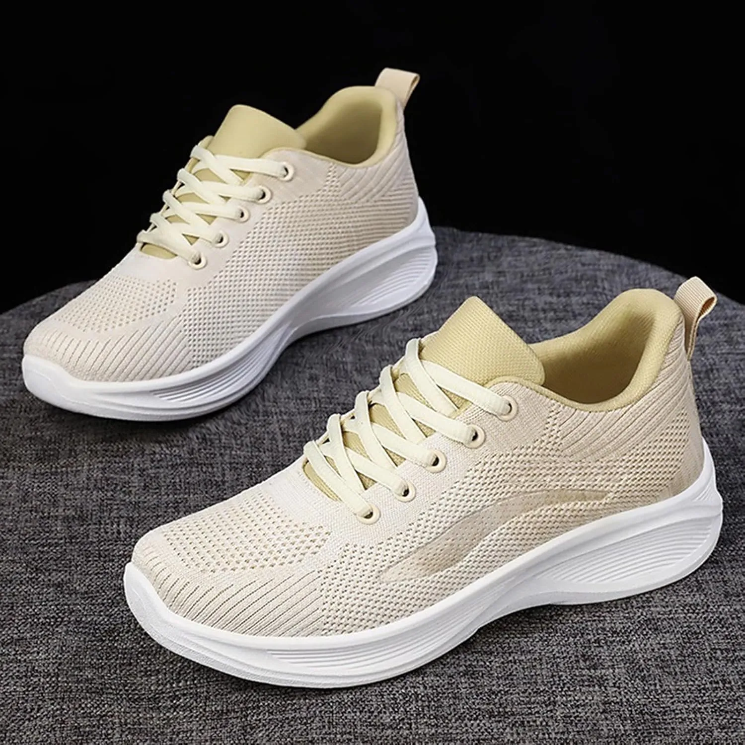 Woman Tennis Shoes Breathable Casual Fashion Lace Up Mesh Athletic Shoes Non Slip Walking Running Workout Sneakers