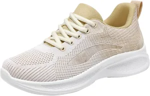 Woman Tennis Shoes Breathable Casual Fashion Lace Up Mesh Athletic Shoes Non Slip Walking Running Workout Sneakers