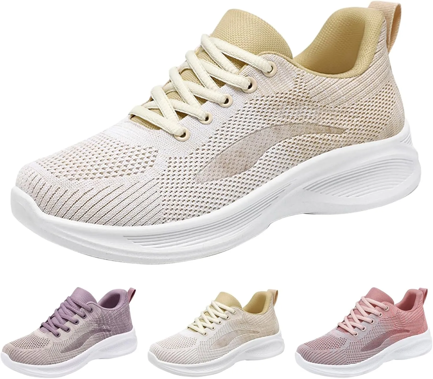Woman Tennis Shoes Breathable Casual Fashion Lace Up Mesh Athletic Shoes Non Slip Walking Running Workout Sneakers