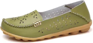 Womens Boat Shoes Comfort Walking Cute Flat Loafer Hollow Flowers Breathable Sandals, Summer Casual Closed Toe Flat Sandals Comfortable Slip On Boat Shoe All Day Comfort