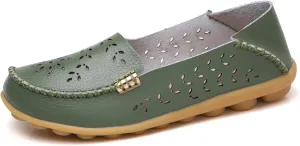 Womens Boat Shoes Comfort Walking Cute Flat Loafer Hollow Flowers Breathable Sandals, Summer Casual Closed Toe Flat Sandals Comfortable Slip On Boat Shoe All Day Comfort