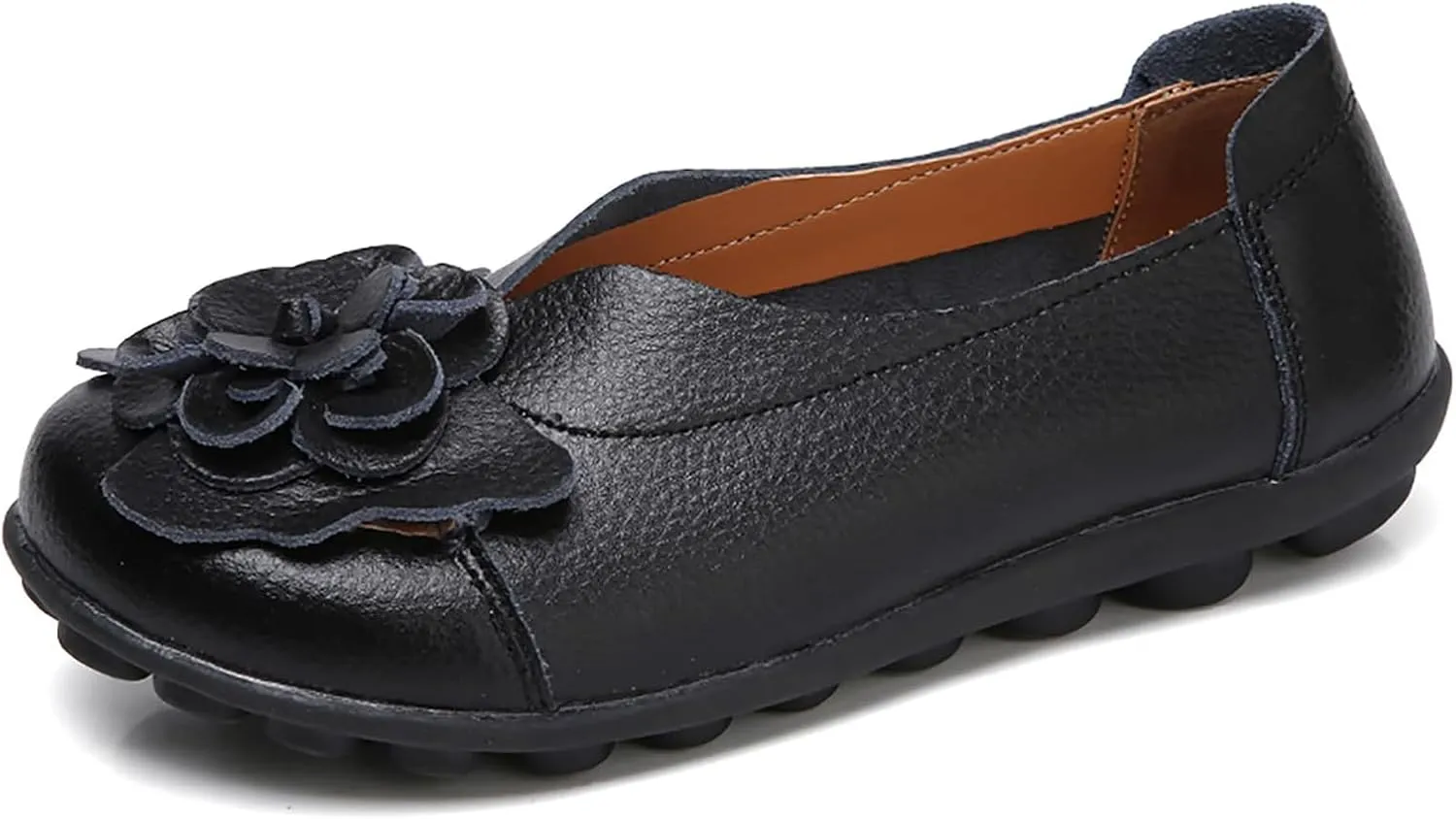 Womens Orthopedic Loafers Summer Comfortable Closed Toe Low Heel Flat Wide Width Flats Breathable Casual Outdoor Shoes Work Dressy Shoe Shopping Standing Shoes