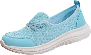 Women's Soft Sole Mesh Comfort Orthopedic Shoes Mesh Breathable Slip-on Sneakers Lightweight Tennis Ladies Cute Sports Shoes Walking Slip On Flats with Arch Support