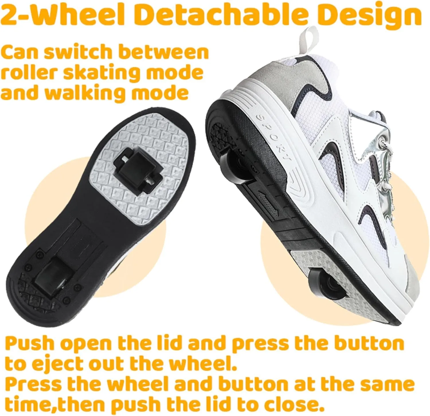Wooowyet Roller Skate Shoes for Kids Boys Girls Rechargealbe Wheels Sneakers Fashion Roller Wheeled