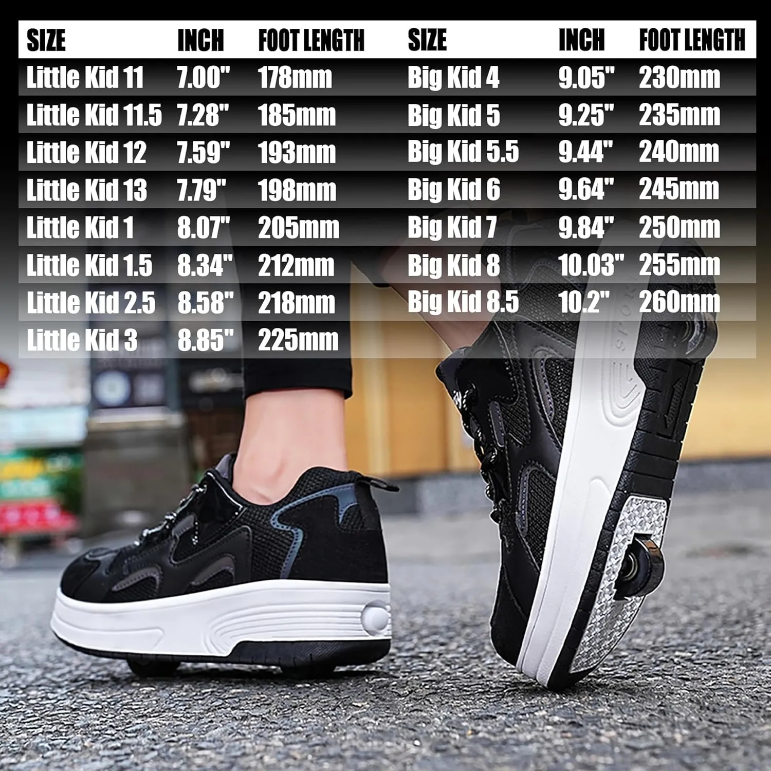 Wooowyet Roller Skate Shoes for Kids Boys Girls Rechargealbe Wheels Sneakers Fashion Roller Wheeled
