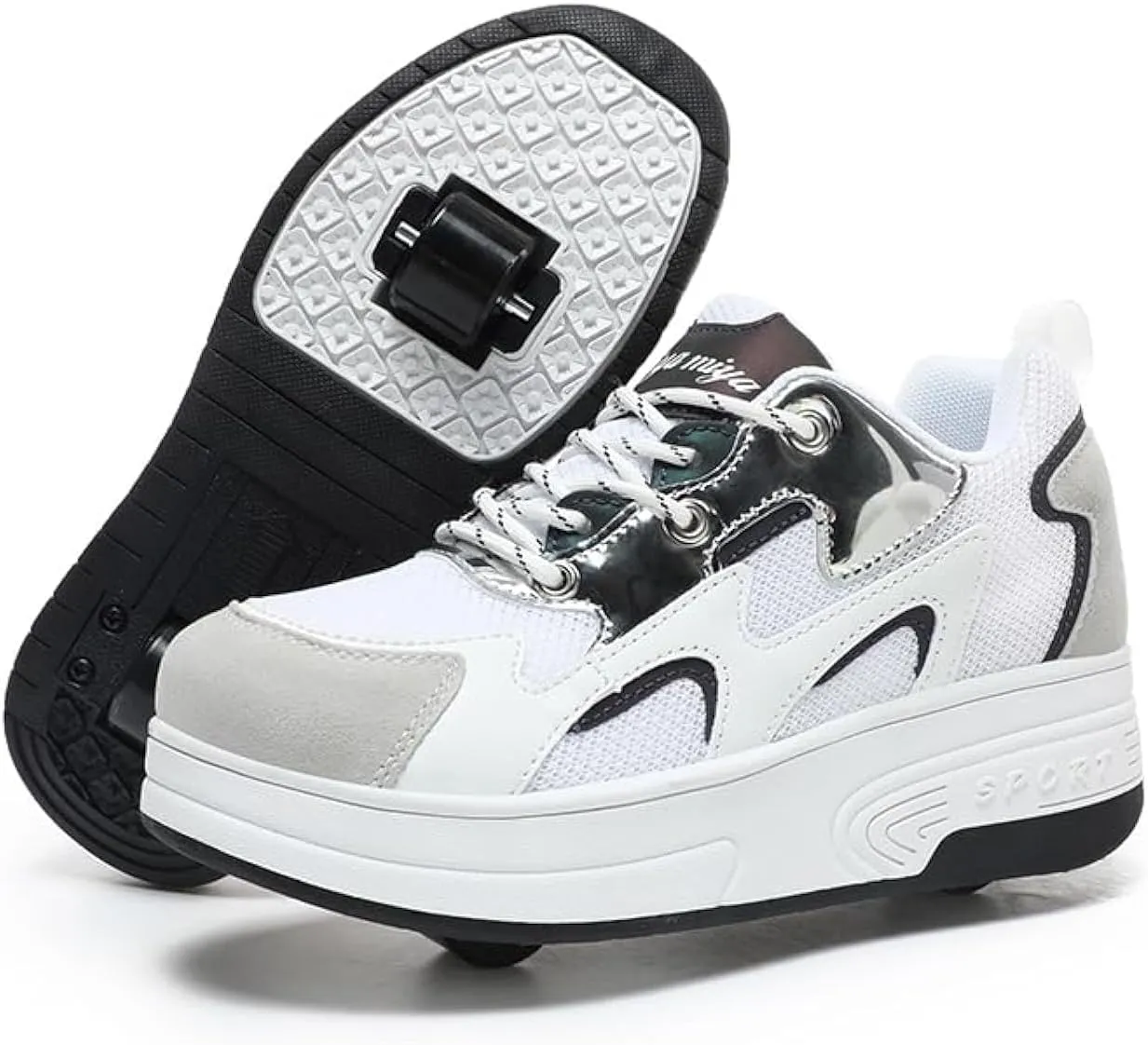 Wooowyet Roller Skate Shoes for Kids Boys Girls Rechargealbe Wheels Sneakers Fashion Roller Wheeled