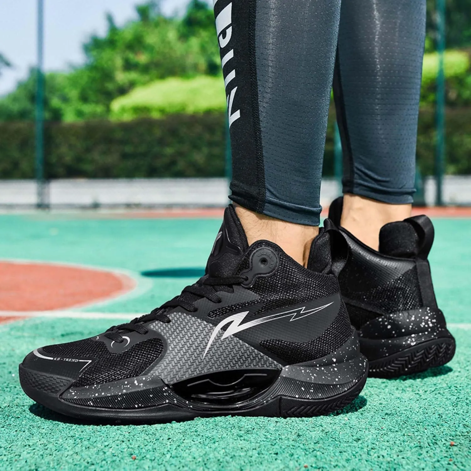 Young and Middle-Aged high-top Basketball Shoes, Fashionable Sports Basketball Shoes, Breathable Outdoor Cushioning Sports Shoes