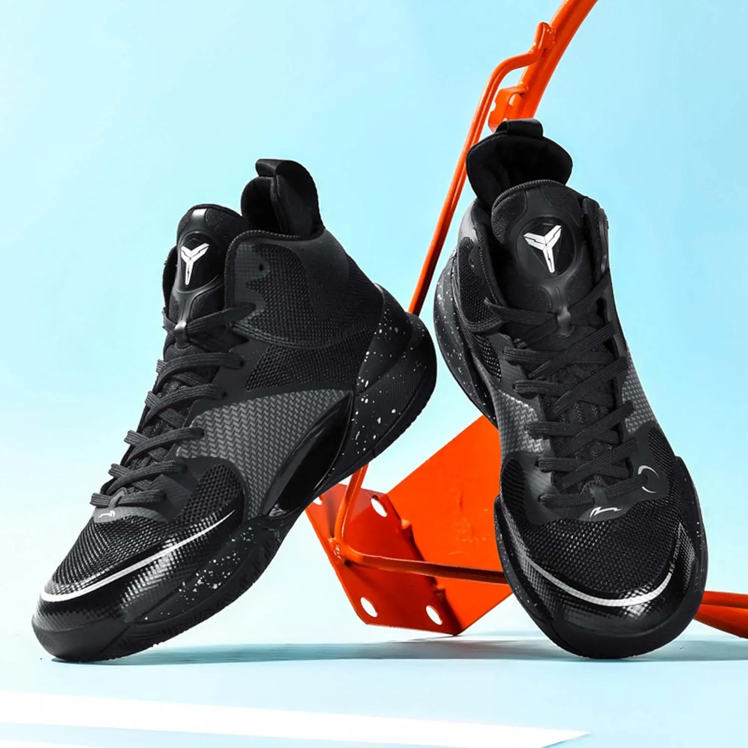 Young and Middle-Aged high-top Basketball Shoes, Fashionable Sports Basketball Shoes, Breathable Outdoor Cushioning Sports Shoes