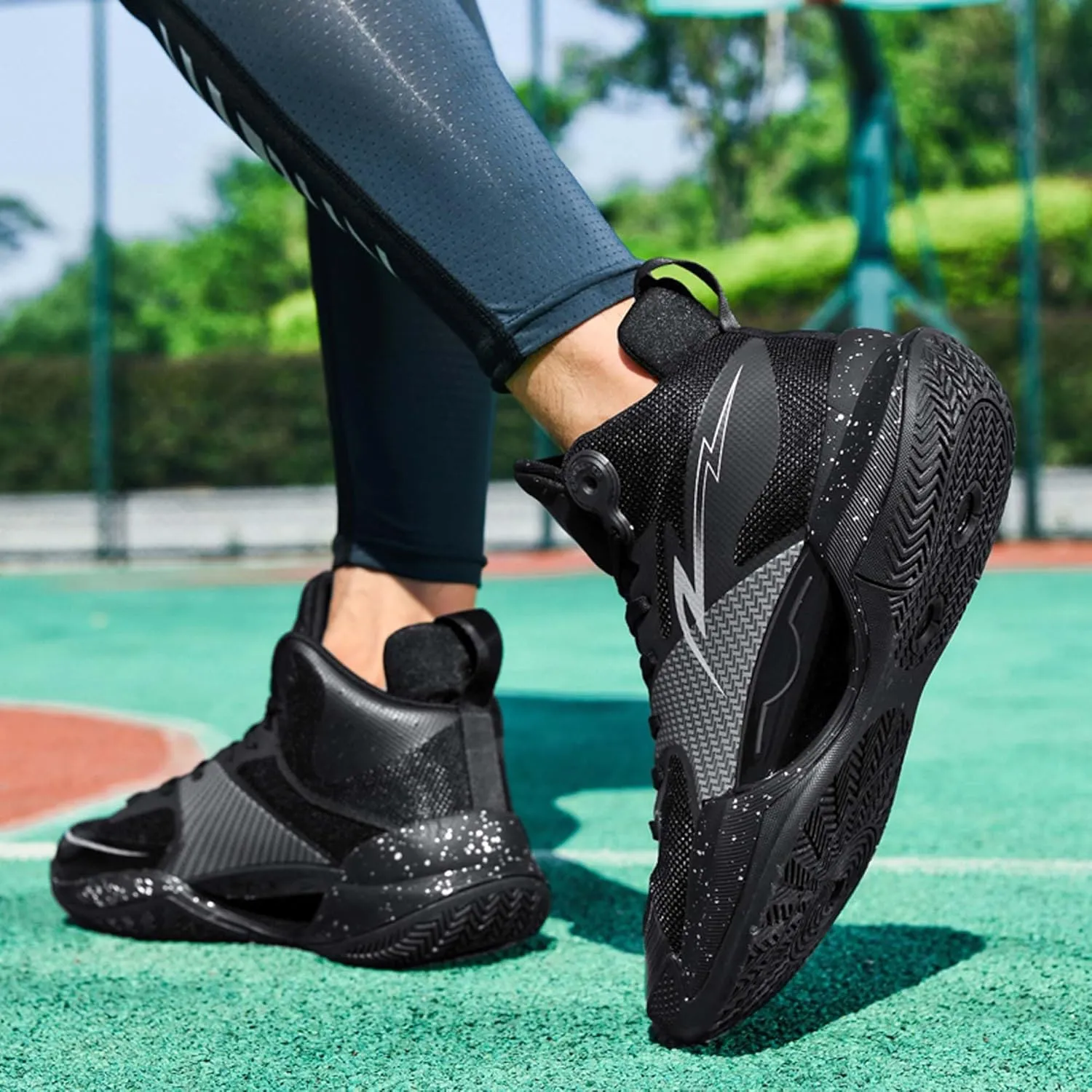 Young and Middle-Aged high-top Basketball Shoes, Fashionable Sports Basketball Shoes, Breathable Outdoor Cushioning Sports Shoes